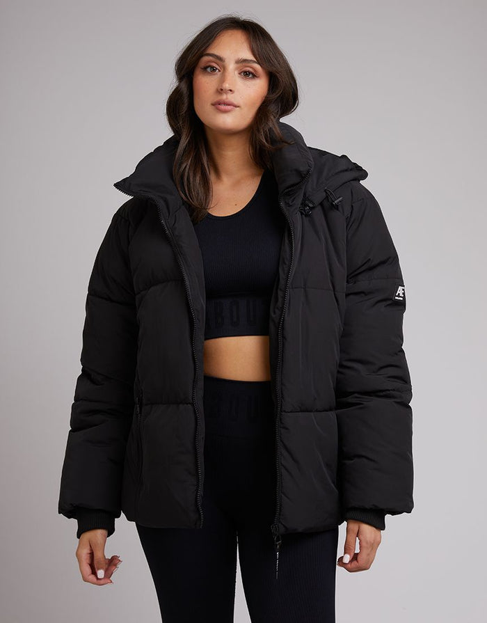 luxe oversized puffer jacket in Black | All About Eve