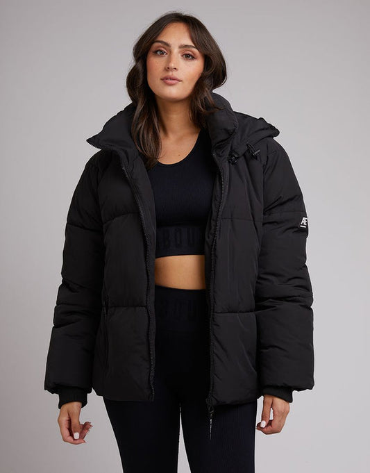 luxe oversized puffer jacket in Black | All About Eve