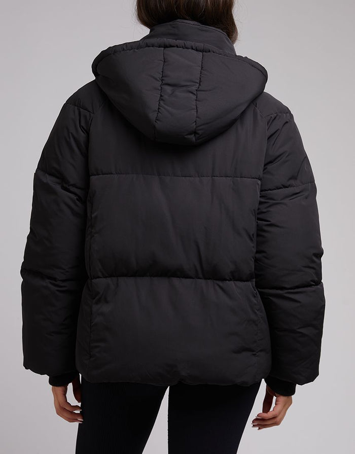 All About Eve Hooded Puffer Jacket Black