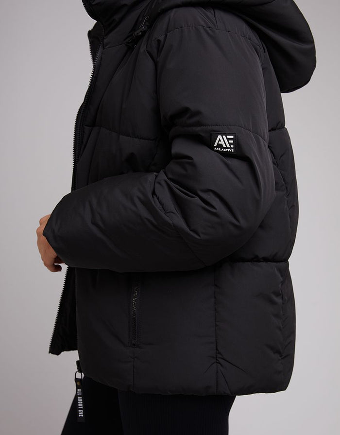 Remi Luxe Oversized Quilted Puffer Winter Jacket Black