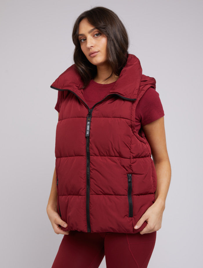 sleeveless puffer winter jacket Port Burgundy