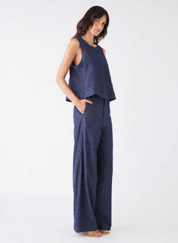 Revival Denim Top (Dark Blue Denim)