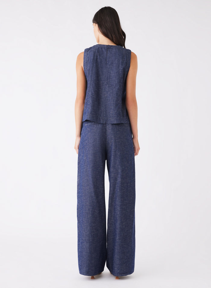 Revival Denim Top (Dark Blue Denim)