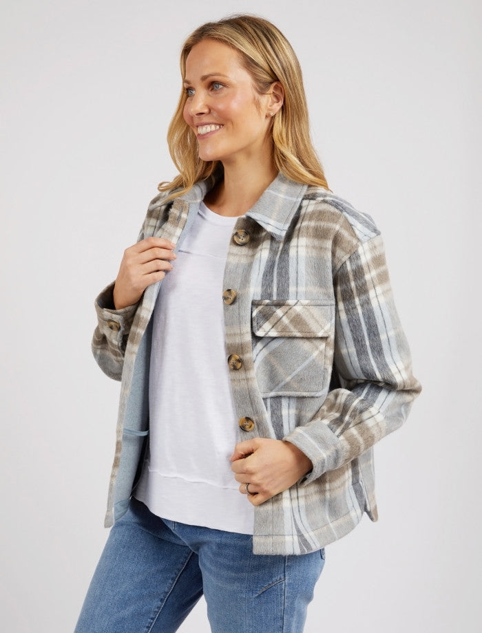 Foxwood Wool blend plaid slightly cropped jacket