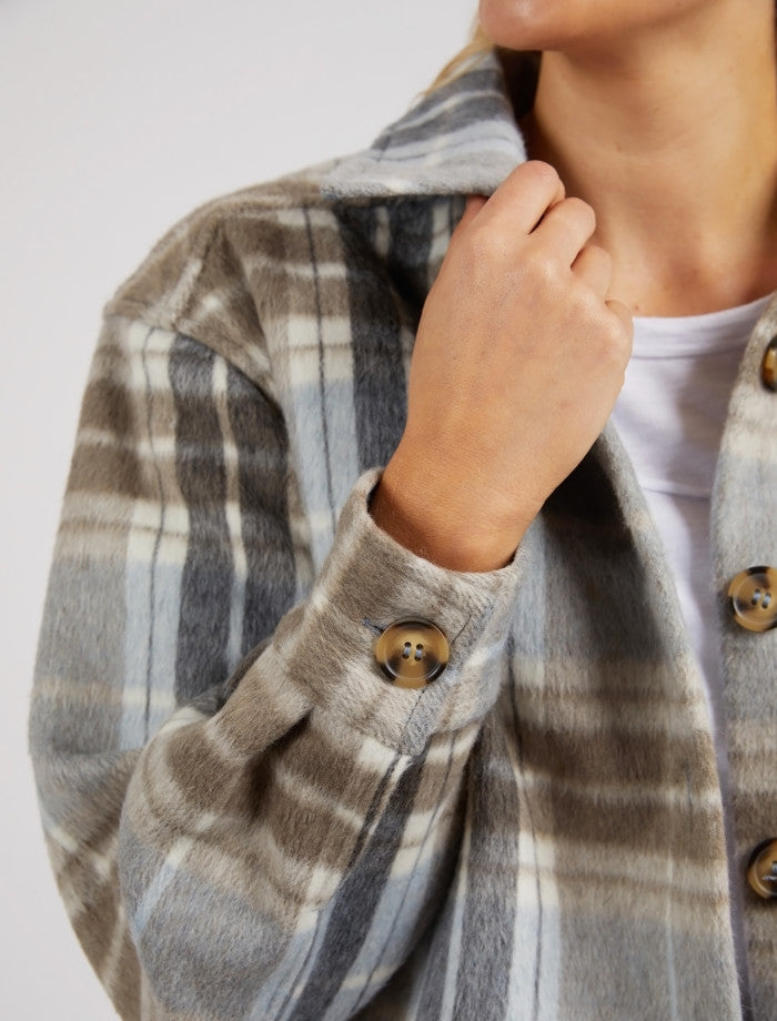 Rhodes Check wool polyester blend jacket