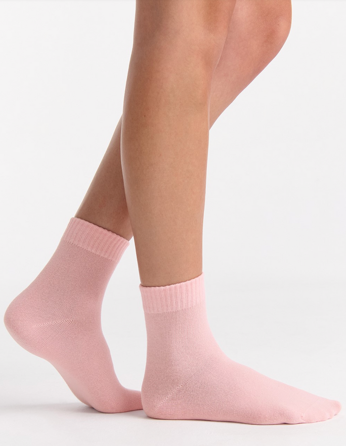Ambra Rib Top Crew Sock - 2 Pair Pack in Ballet & Fudge | Women's Socks | Gretel Lane