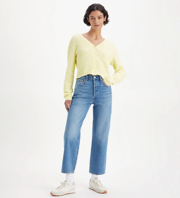 Levi's Women's Ribcage Ankle Jeans in Light Blue Denim | Gretel Lane