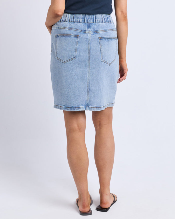 Foxwood Rio Stretch Denim Knee-length Skirt Blue | Women's Clothing | Gretel Lane