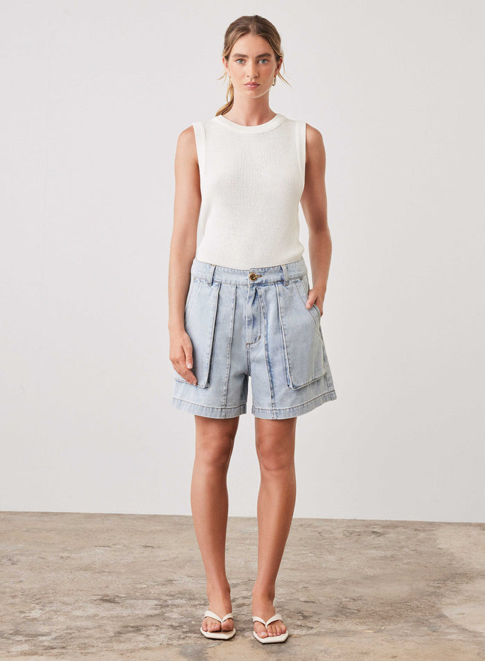 Riptide Denim Short (Light Blue)