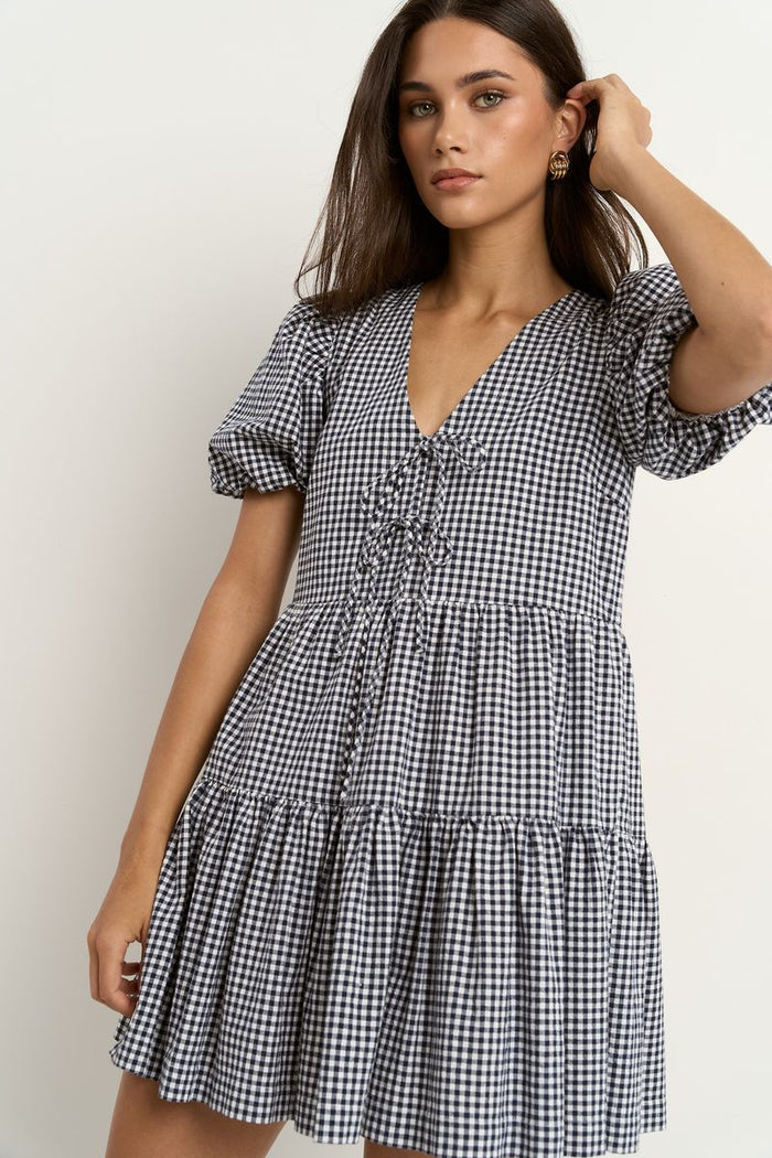 women’s gingham mini dress Navy | Ivy + Jack