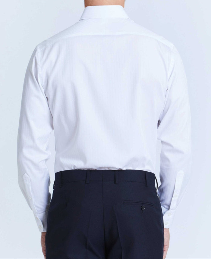 robert white satin stripe made to measure shirt model back 1