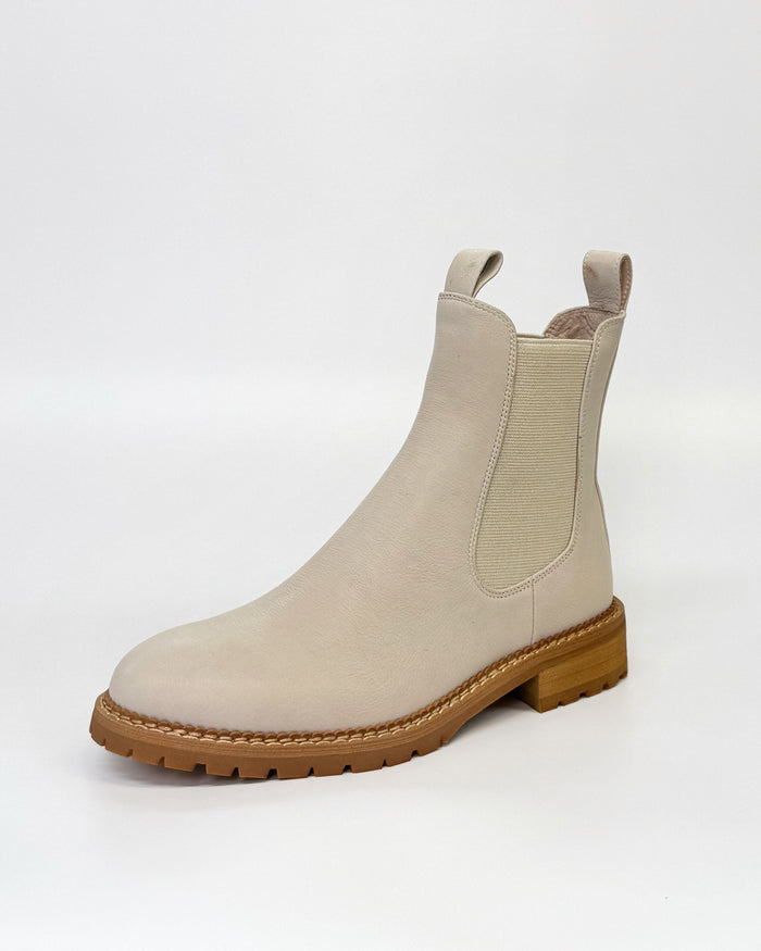 Mollini Women's Cream Leather Roccom Ankle Boot | Gretel Lane