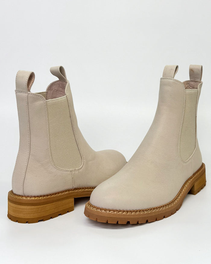 Mollini Women's Cream Leather Roccom Ankle Boot | Gretel Lane