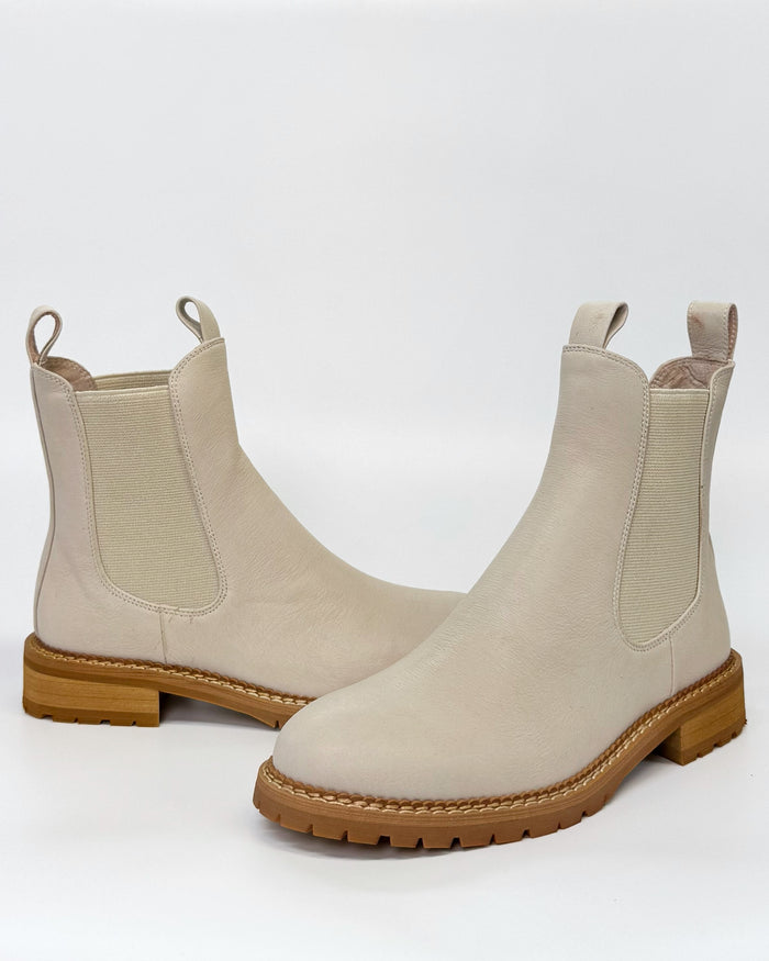 Mollini Women's Cream Leather Roccom Ankle Boot | Gretel Lane