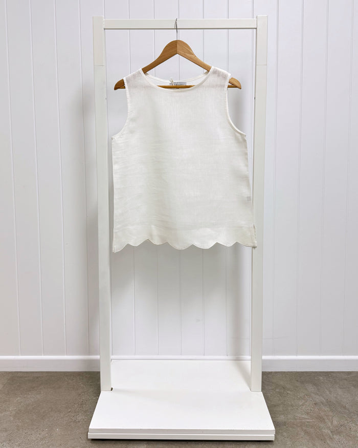 Roma Top (White Linen)