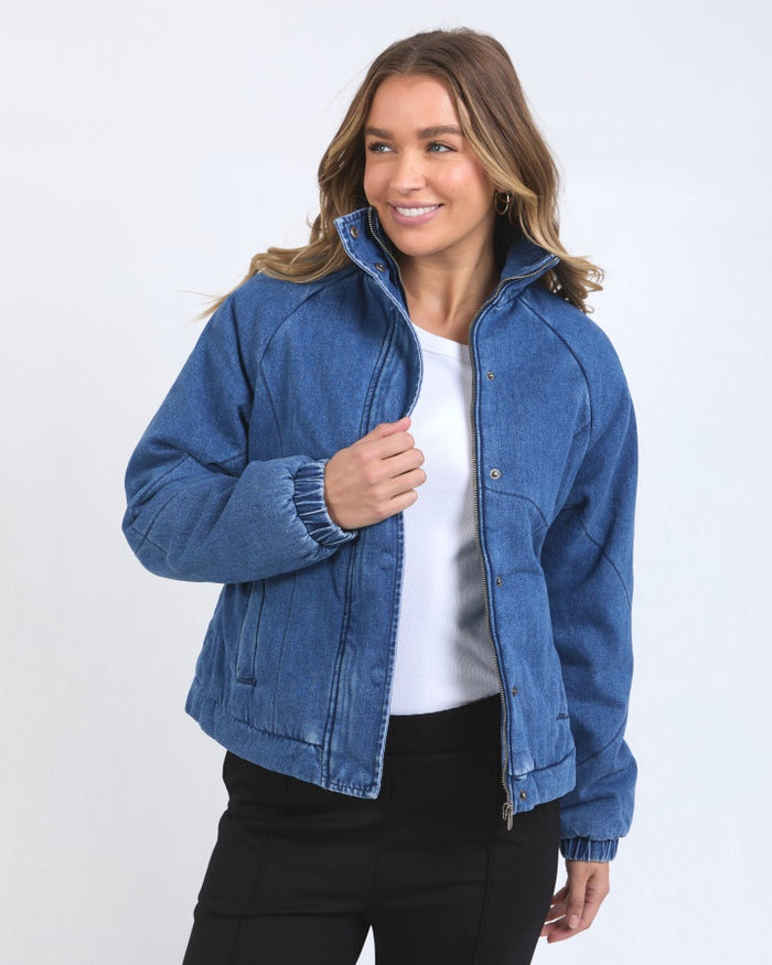 Foxwood Women's Blue Denim Rosalee Puffer Jacket | Gretel Lane