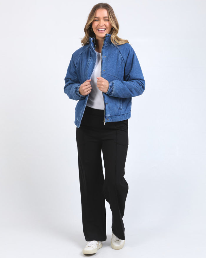 Foxwood Women's Blue Denim Rosalee Puffer Jacket | Gretel Lane