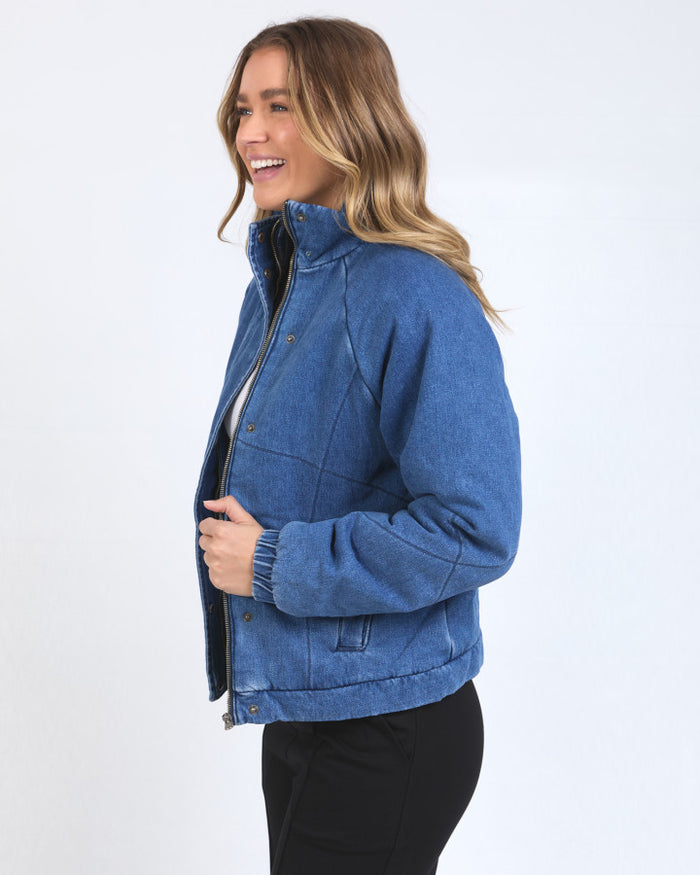 Foxwood Women's Blue Denim Rosalee Puffer Jacket | Gretel Lane