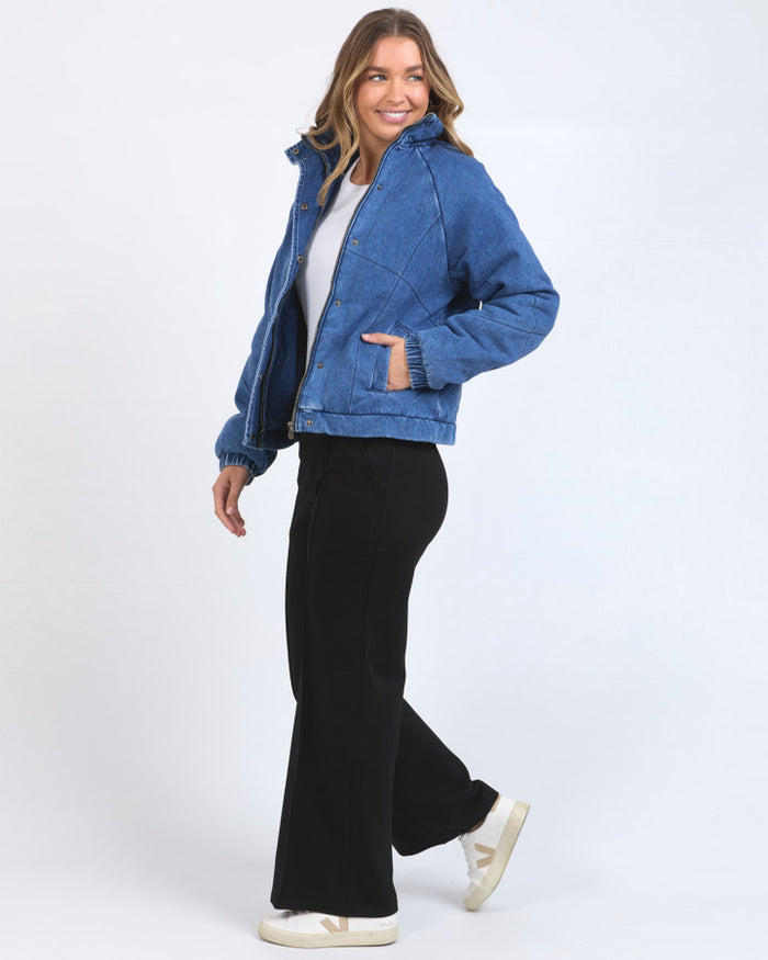 Foxwood Women's Blue Denim Rosalee Puffer Jacket | Gretel Lane
