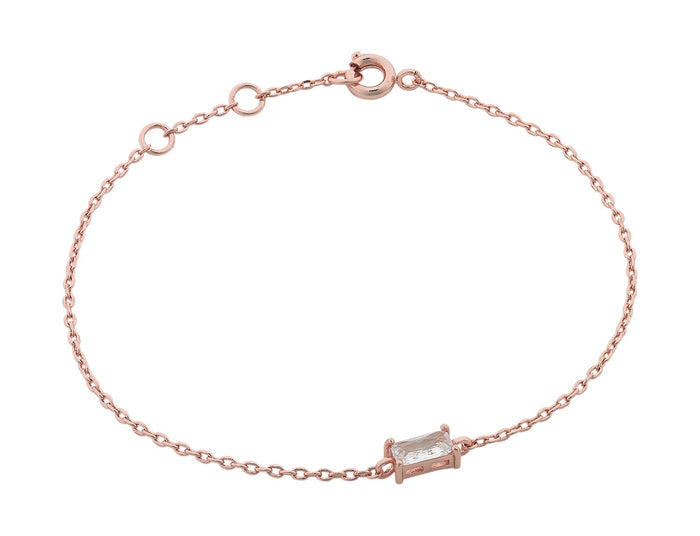 Liberté Women's Rose Gold Bracelet with CZ Crystal | Gretel Lane
