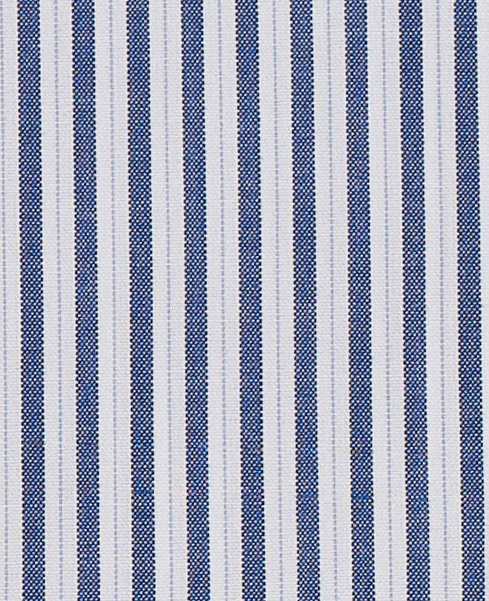 rudy navy white fine stripe made to measure shirt fabric detail
