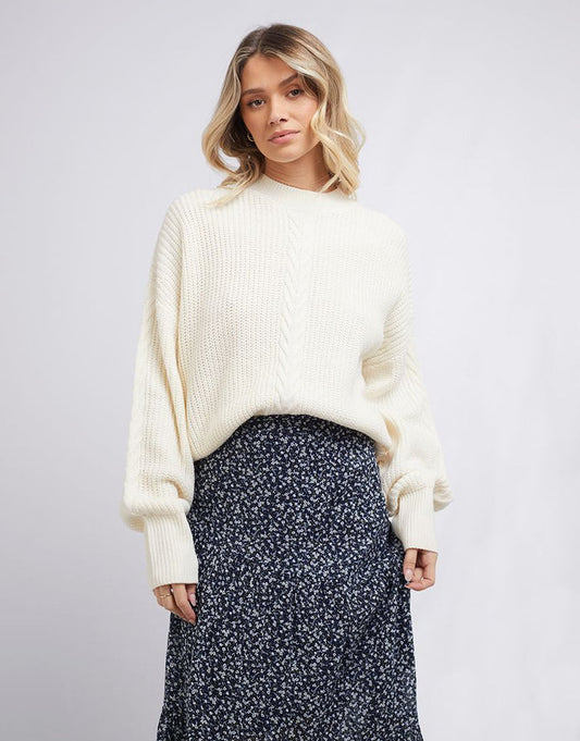Rumi Chunky Knit Sweater Vintage White | All About Eve