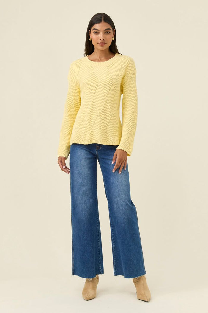 Isle of Mine Women's Yellow Sadie Ribbed Knit Jumper | Gretel Lane