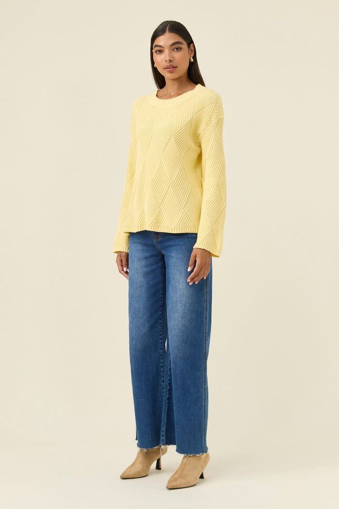 Isle of Mine Women's Yellow Sadie Ribbed Knit Jumper | Gretel Lane