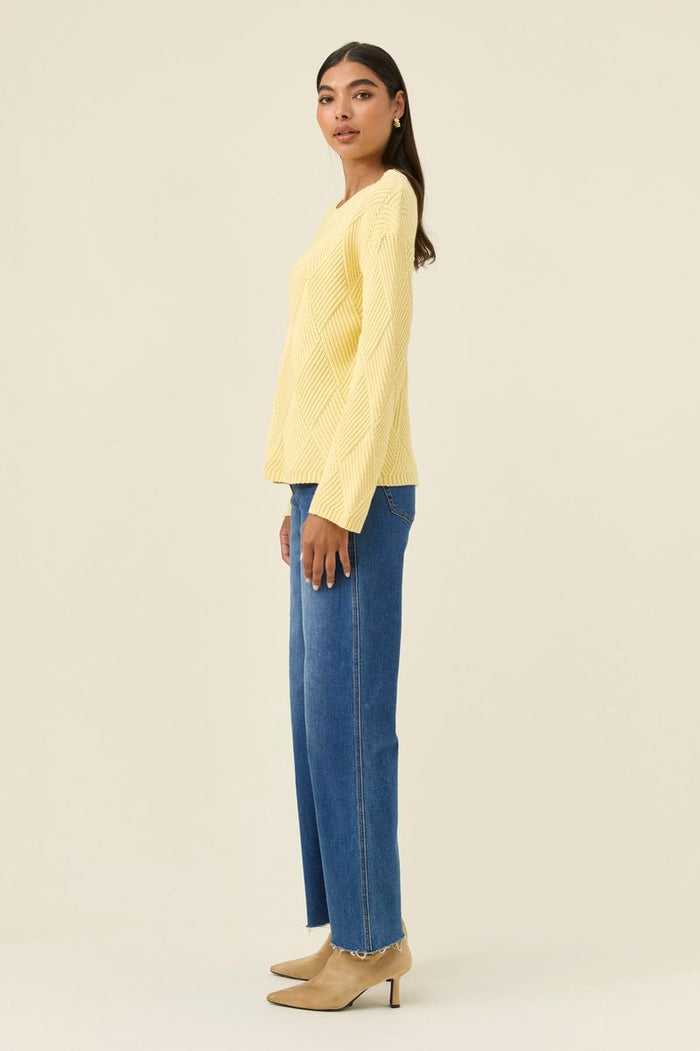 Isle of Mine Women's Yellow Sadie Ribbed Knit Jumper | Gretel Lane