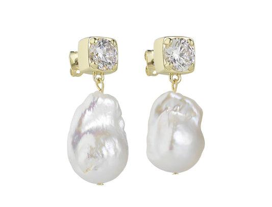 Liberte Sallie Women's Crystal/Pearl Drop Earring Gold | Women's Jewellery | Gretel Lane