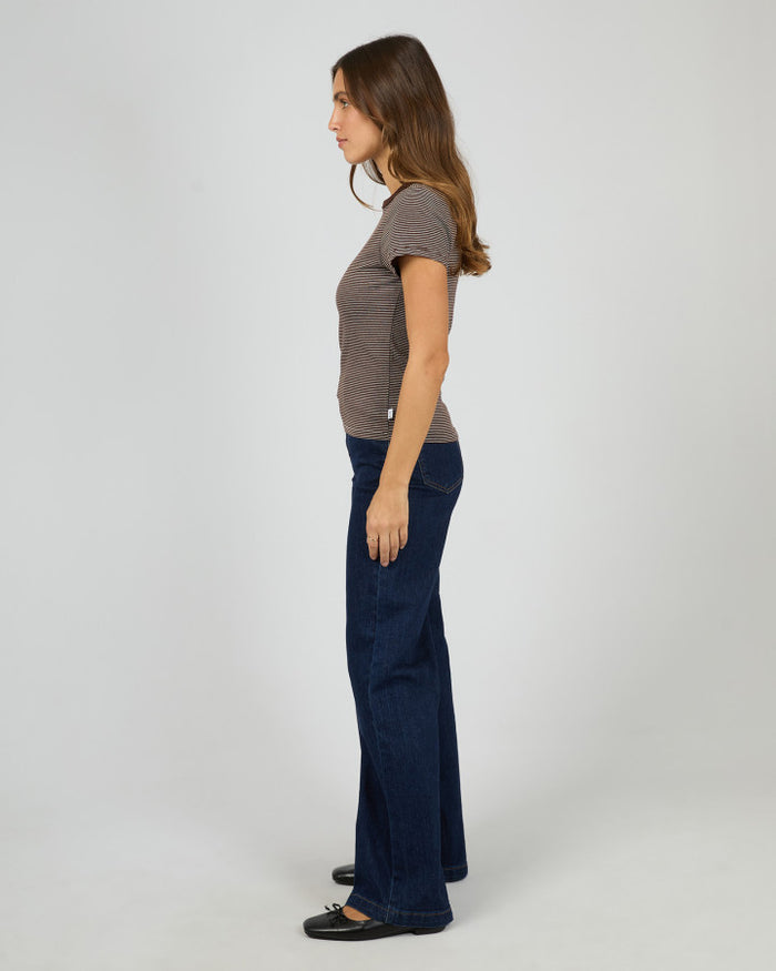 All About Eve Sami Stripe Cotton Tee in Brown | Women's Clothing | Gretel Lane