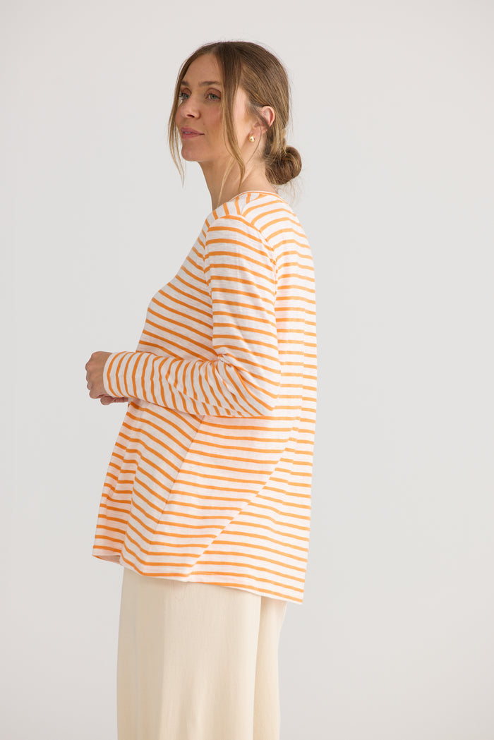 Home Love Sana Long Sleeve Top in Orange Stripe | Women's Clothing | Gretel Lane