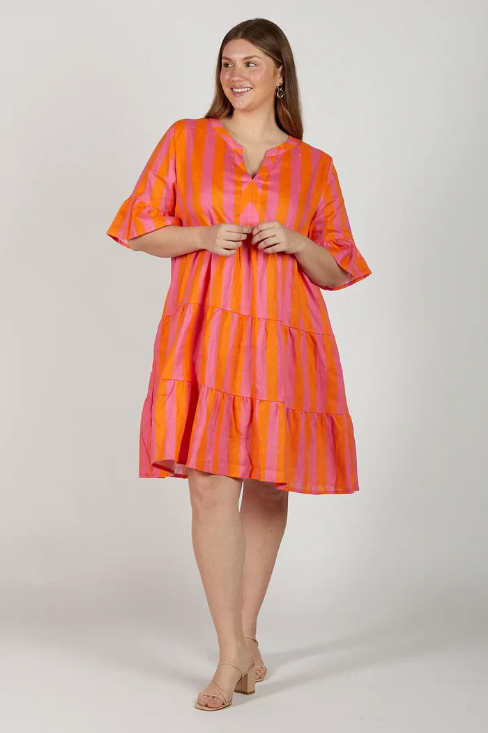 Scout Linen Tiered Dress (Afterglow)