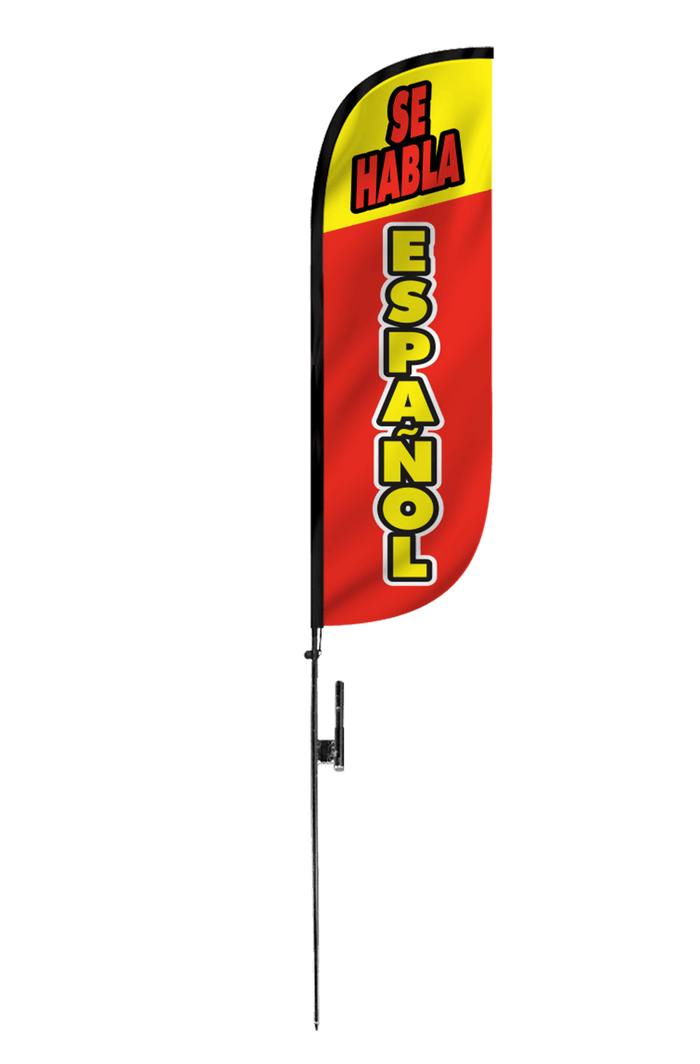 Se Habla Espanol Feather Flag