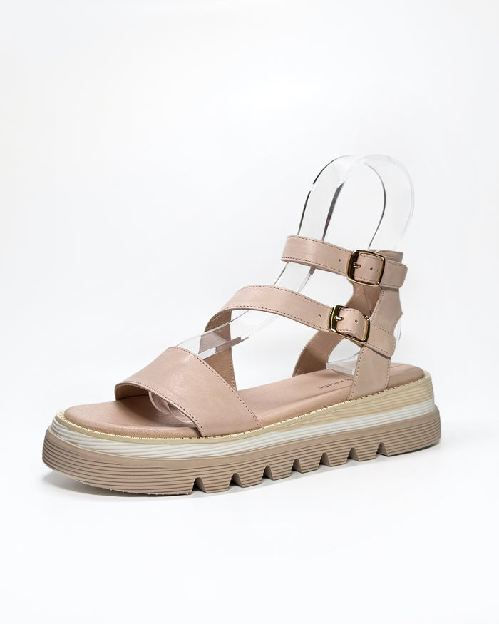Women's Nude Leather Sandal | Gretel Lane