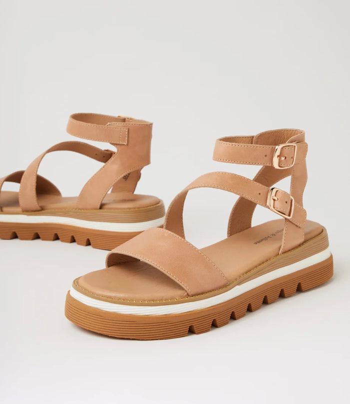 Django & Juliette Selima Women's Leather Sandals Cappuccino | Women's Shoes | Gretel Lane