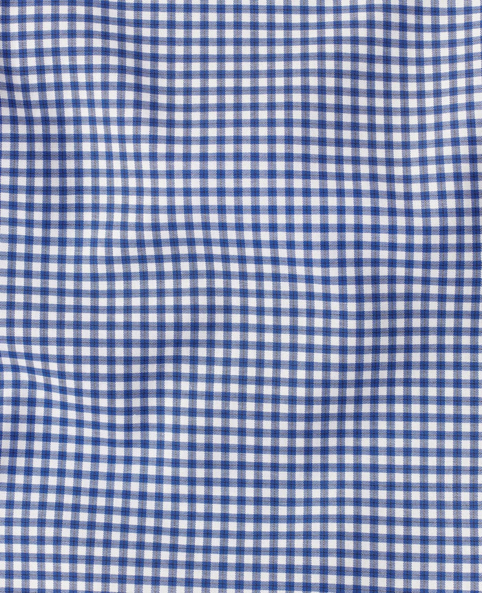 archie blue gingham check made to measure shirt fabric detail