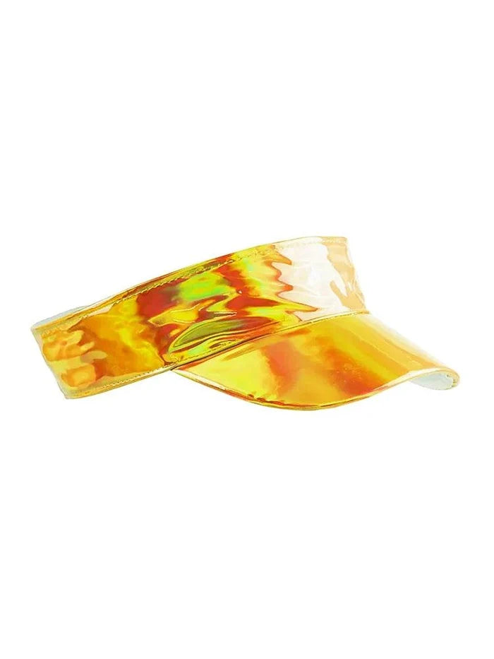Shiny Metallic Visor Hat - thefancydress.co.uk