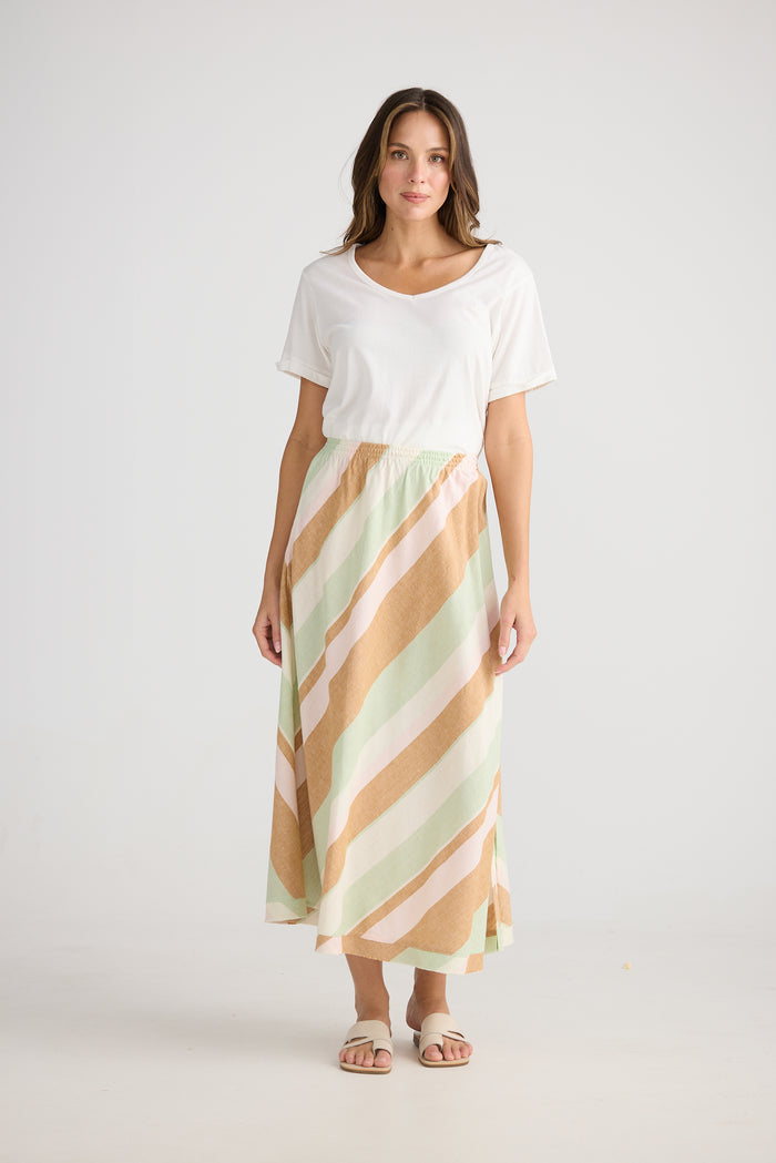 Sicily Skirt (Melon Field Stripe)