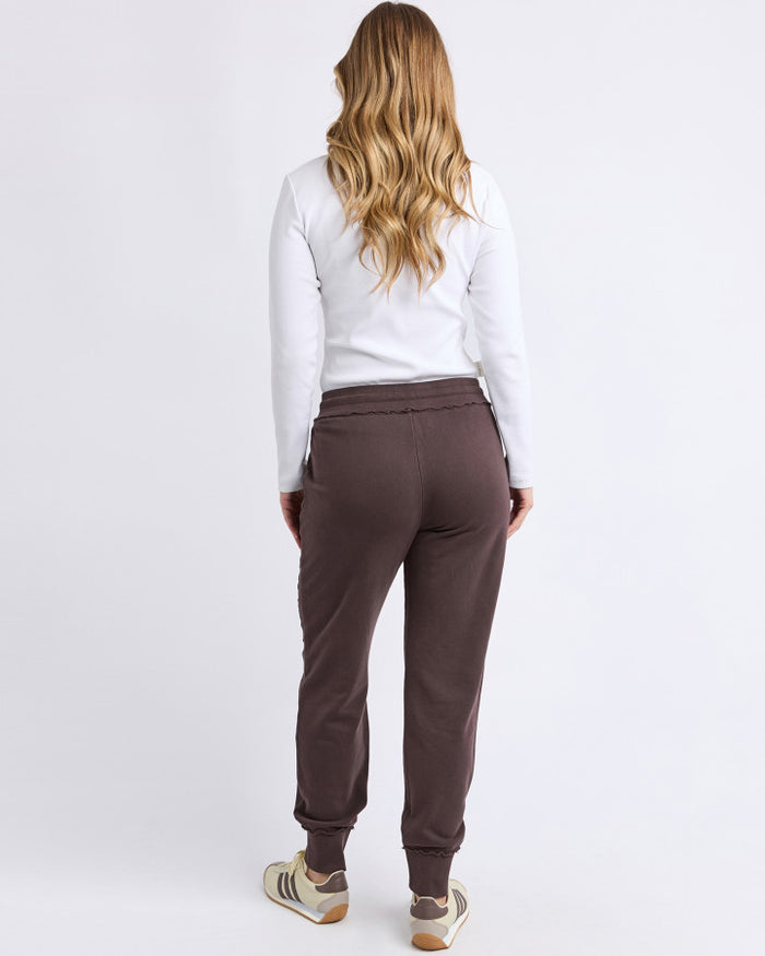 Foxwood Simplified Cotton Track Pant in Coffee | Women's Clothing | Gretel Lane