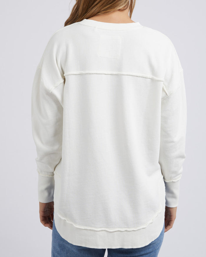 White Foxwood Simplified Crew Sweatshirt | Gretel Lane