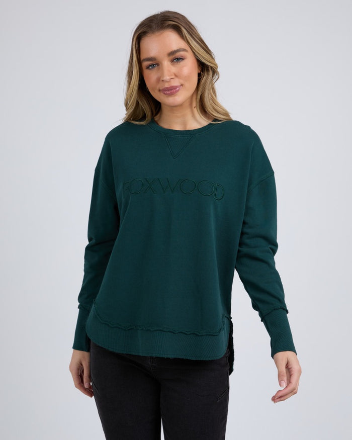 Green Foxwood Simplified Crew Sweatshirt | Gretel Lane