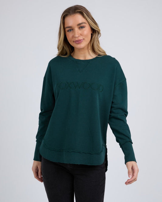 Green Foxwood Simplified Crew Sweatshirt | Gretel Lane