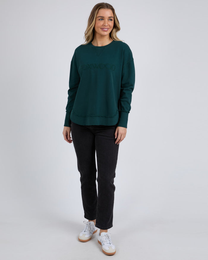 Green Foxwood Simplified Crew Sweatshirt | Gretel Lane