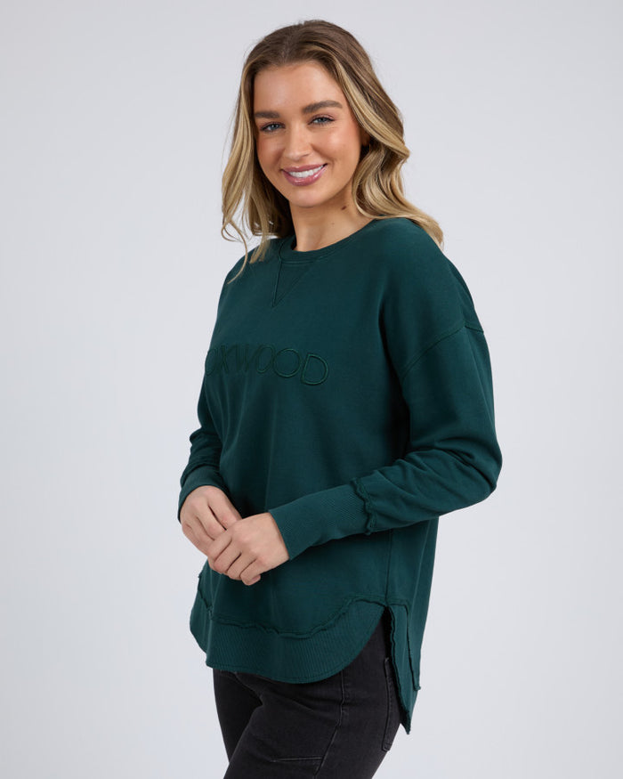 Green Foxwood Simplified Crew Sweatshirt | Gretel Lane