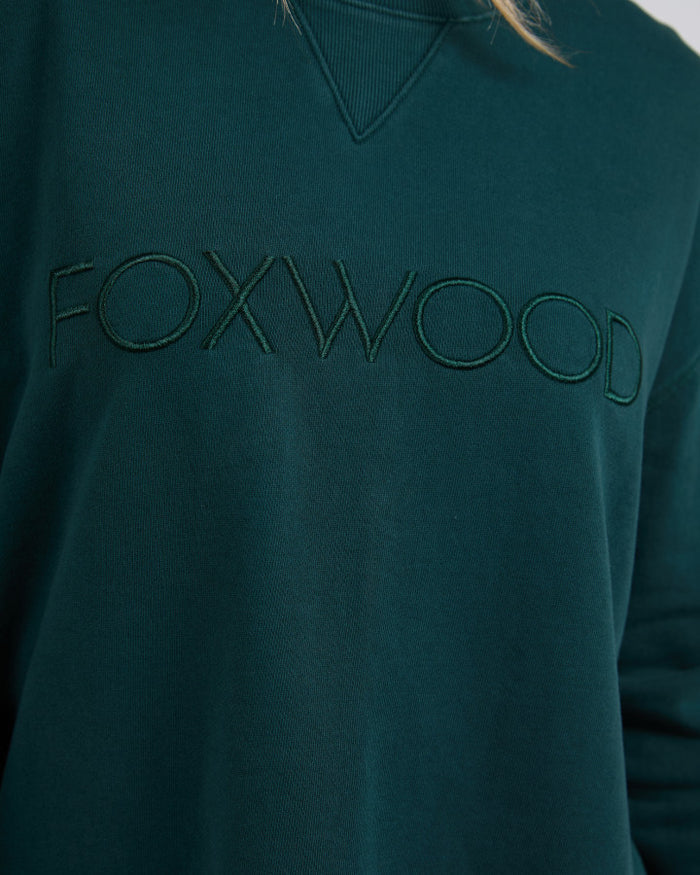 Green Foxwood Simplified Crew Sweatshirt | Gretel Lane