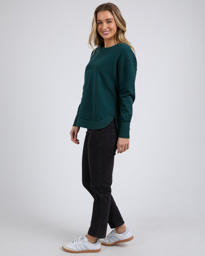 Green Foxwood Simplified Crew Sweatshirt | Gretel Lane