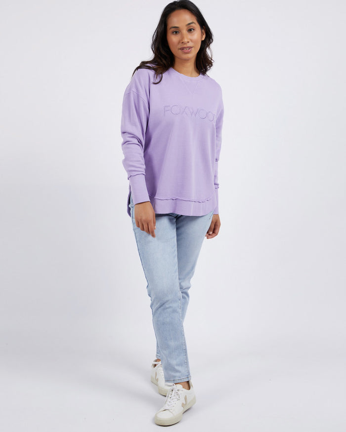 Women’s lavender cotton crew by Foxwood
