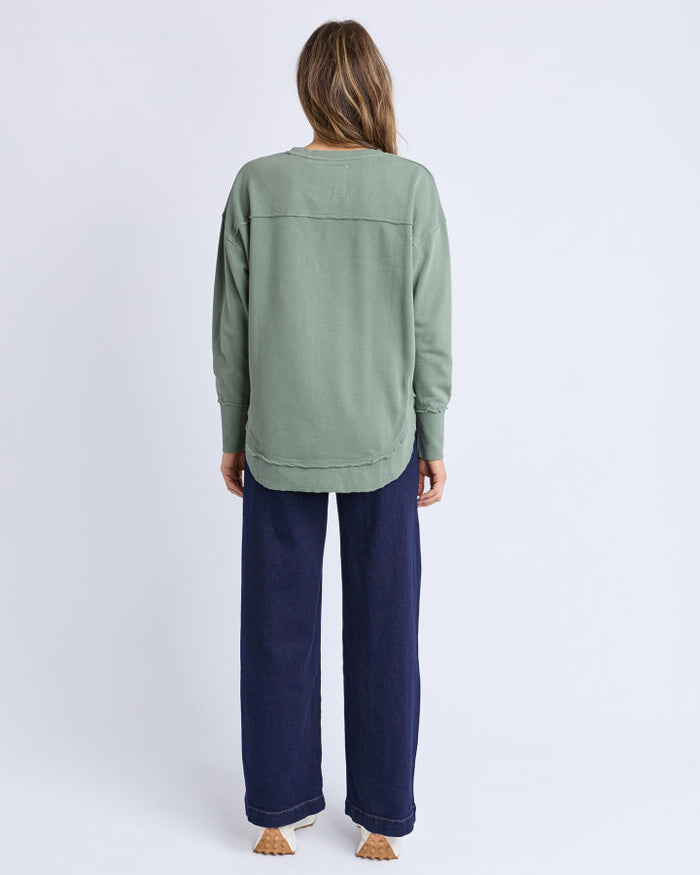 women’s  relaxed cotton sweatshirt in sage