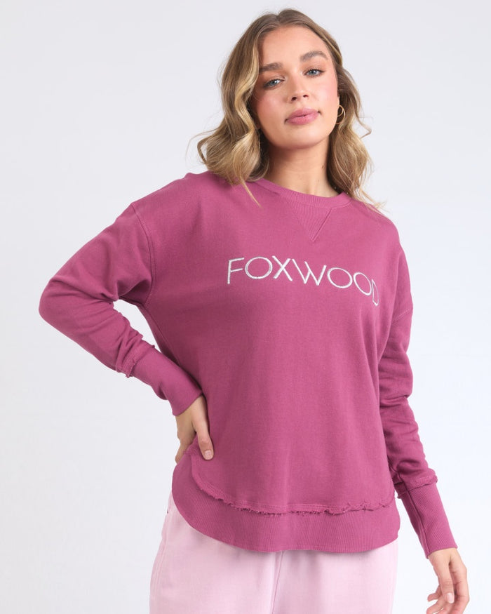 Foxwood Simplified Metallic Crew in port with silver logo embroidery